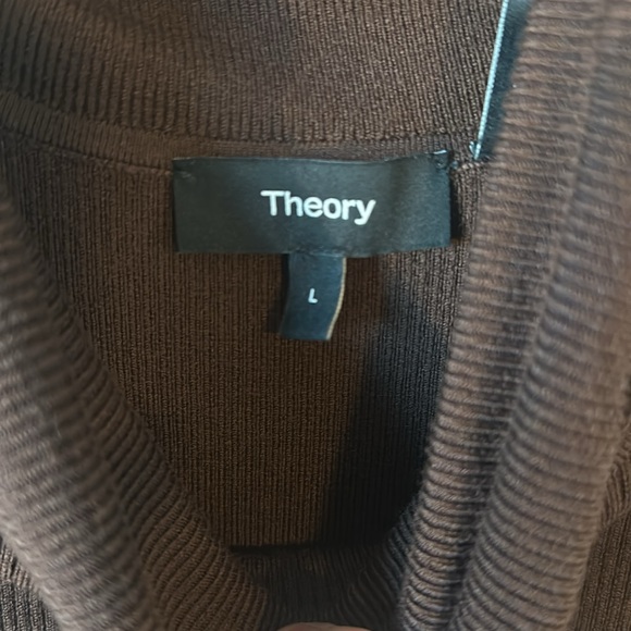 NWT Theory Knit Combo Dress in Brown Multi - Picture 11 of 12